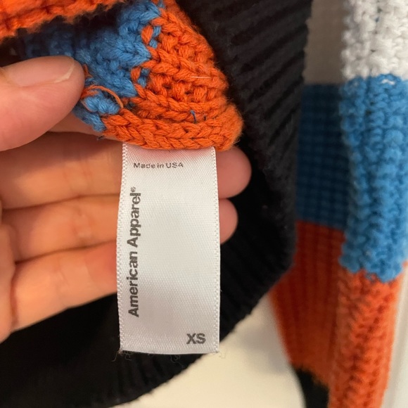 NWOT American Apparel Unisex Stripe Seed Stitch Pullover - Picture 4 of 5